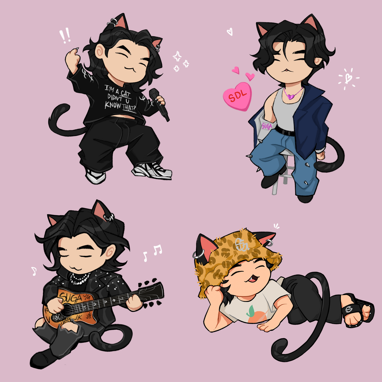 Min Meow Stickers